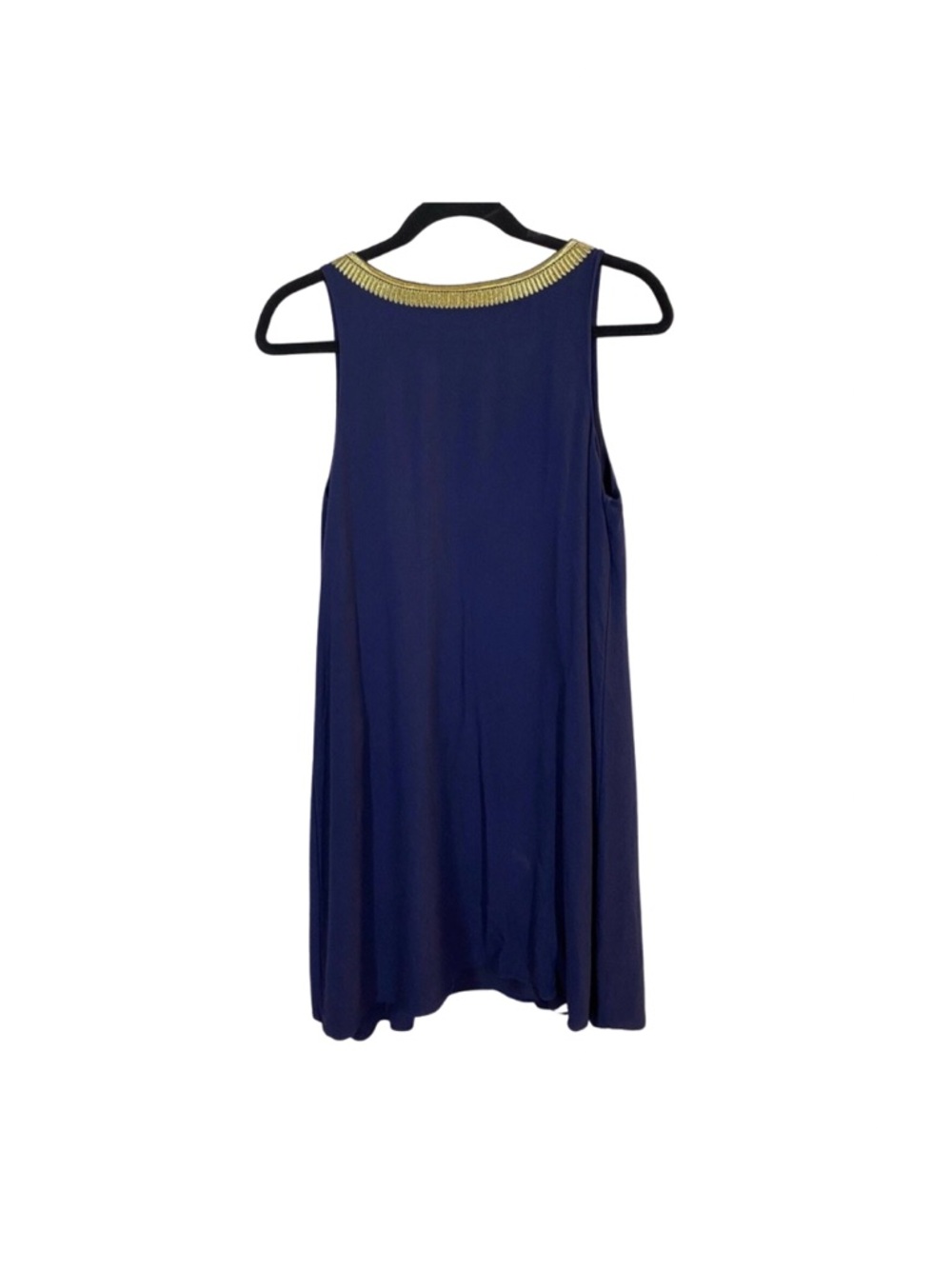 Lilly Pulitzer Aubra Embroidered Gold & Navy Sleeveless Shift Dress • LIKE NEW - Picture 6 of 10